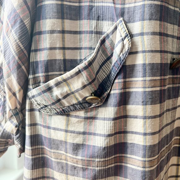 vintage 60s plaid trench coat size med - Picture 4 of 10